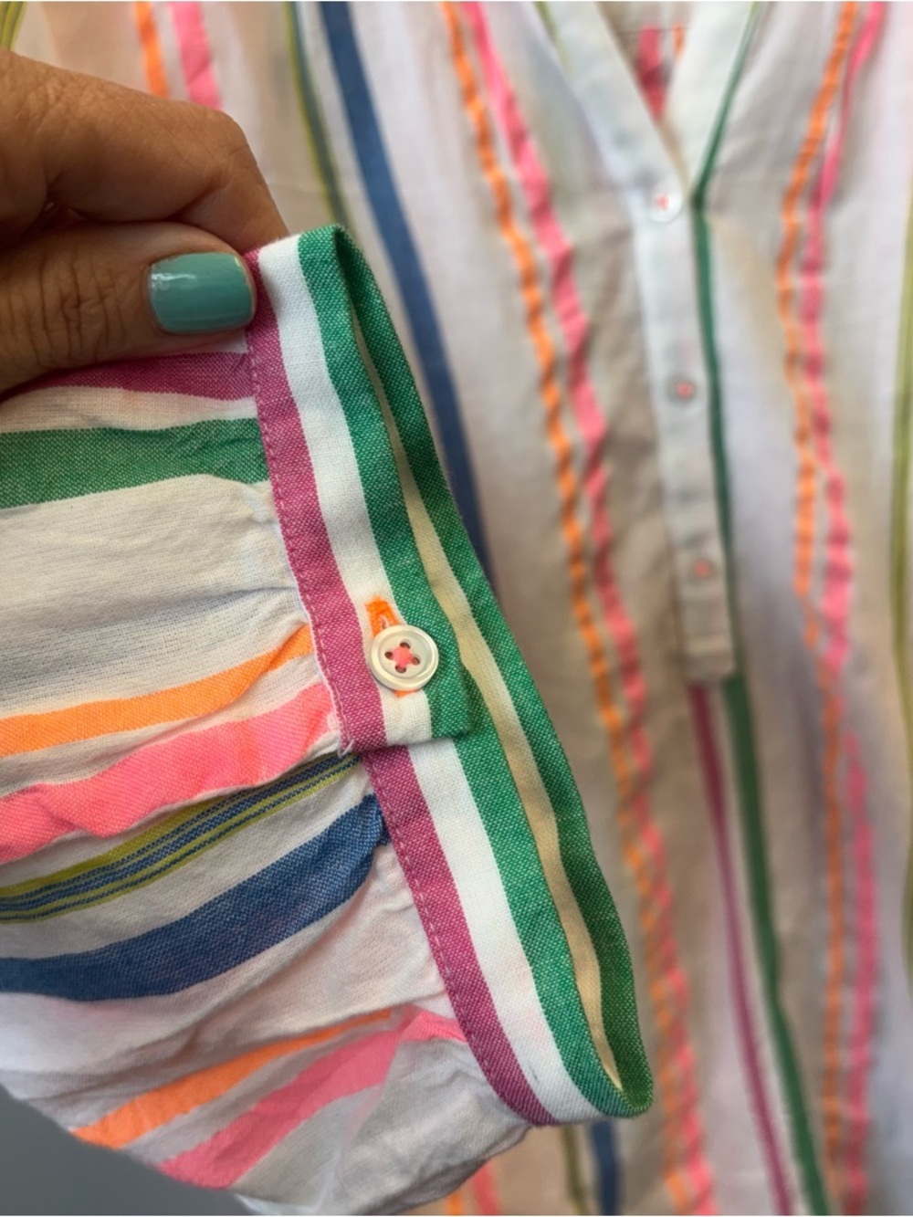 Talbots XL Top lightweight popover v-neck 3/4 sleeves - Picture 9 of 13